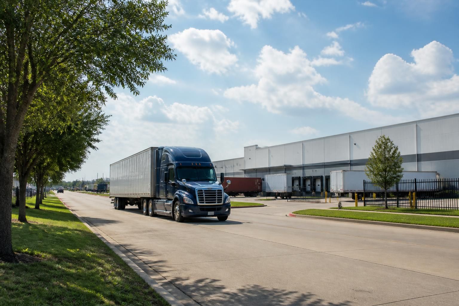 Hutchins logistics area with freight roads and warehouses.